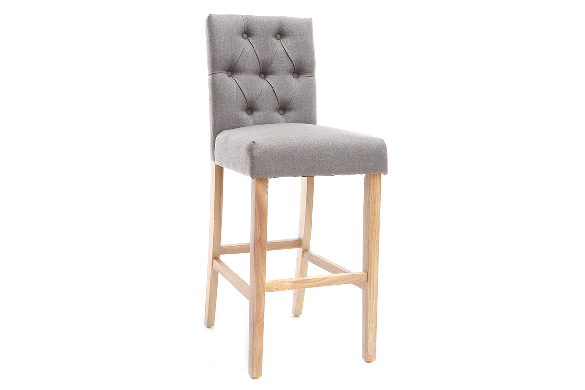 Tabourets de bar en tissu gris clair H75 cm (lot de 2) RIVOLI