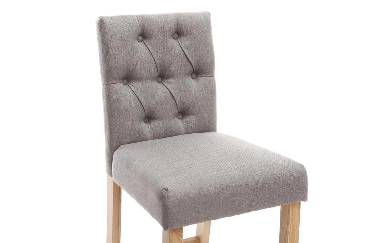 Tabourets de bar en tissu gris clair H75 cm (lot de 2) RIVOLI