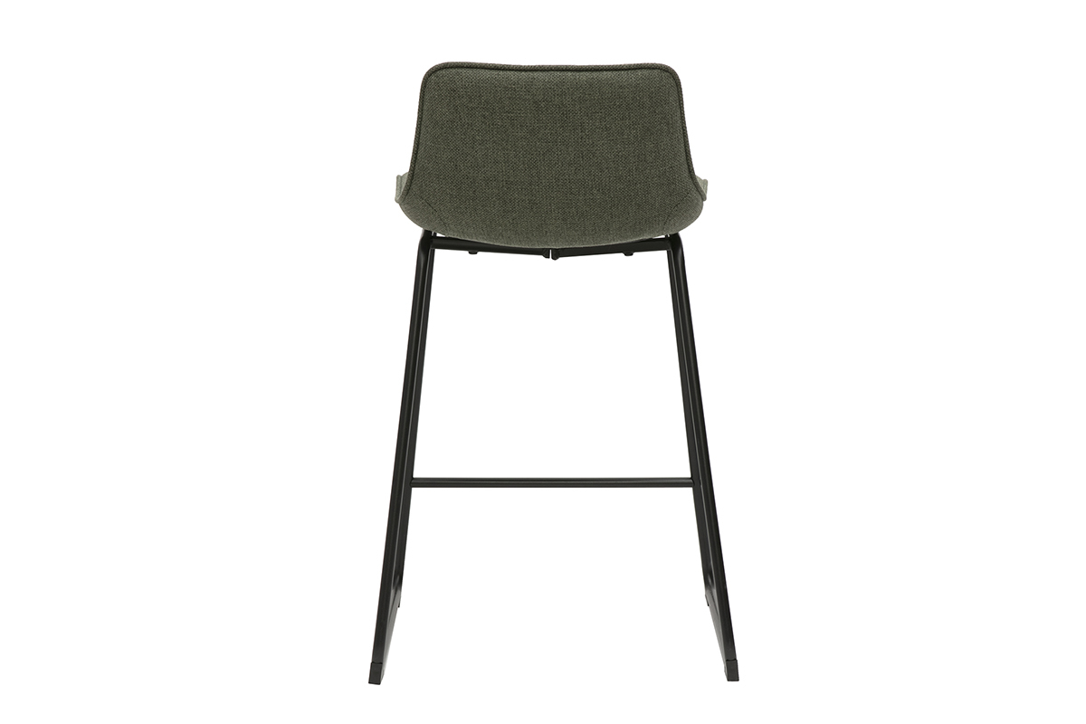 Tabourets de bar en tissu vert kaki et mtal H65 cm (lot de 2) BOOST