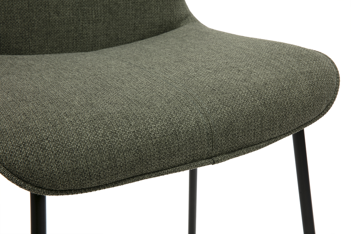 Tabourets de bar en tissu vert kaki et mtal H65 cm (lot de 2) BOOST