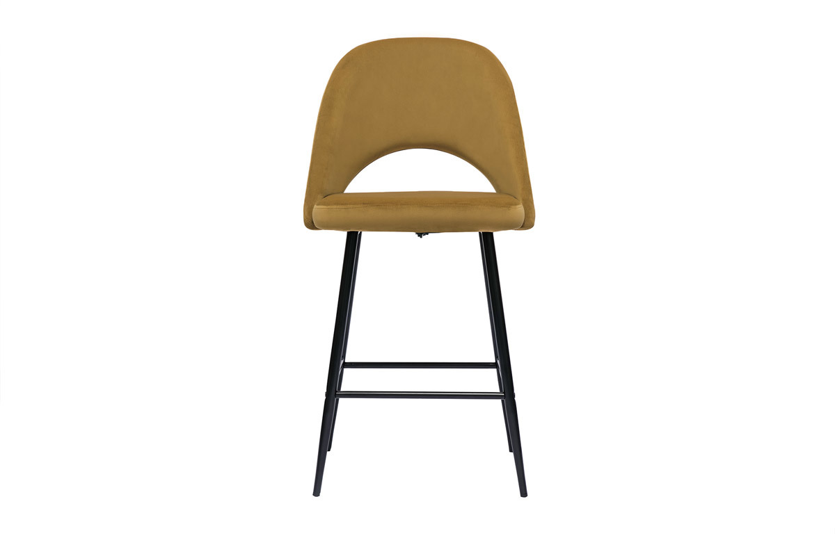 Tabourets de bar en velours bronze et mtal H65 cm (lot de 2) COSETTE