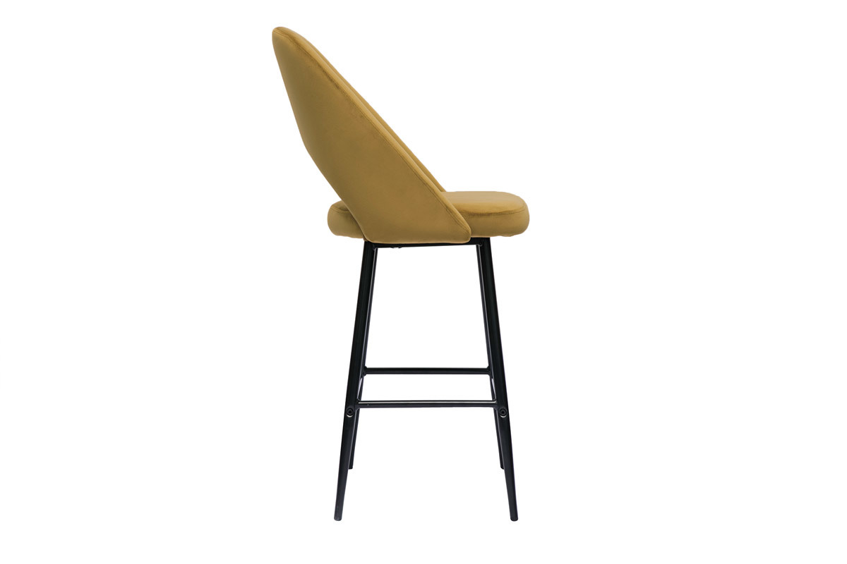 Tabourets de bar en velours bronze et mtal H65 cm (lot de 2) COSETTE