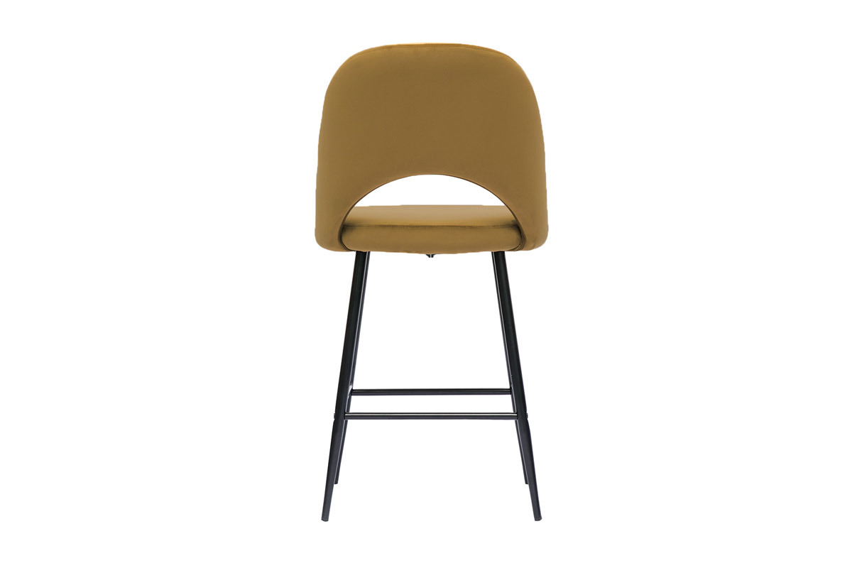 Tabourets de bar en velours bronze et mtal H65 cm (lot de 2) COSETTE