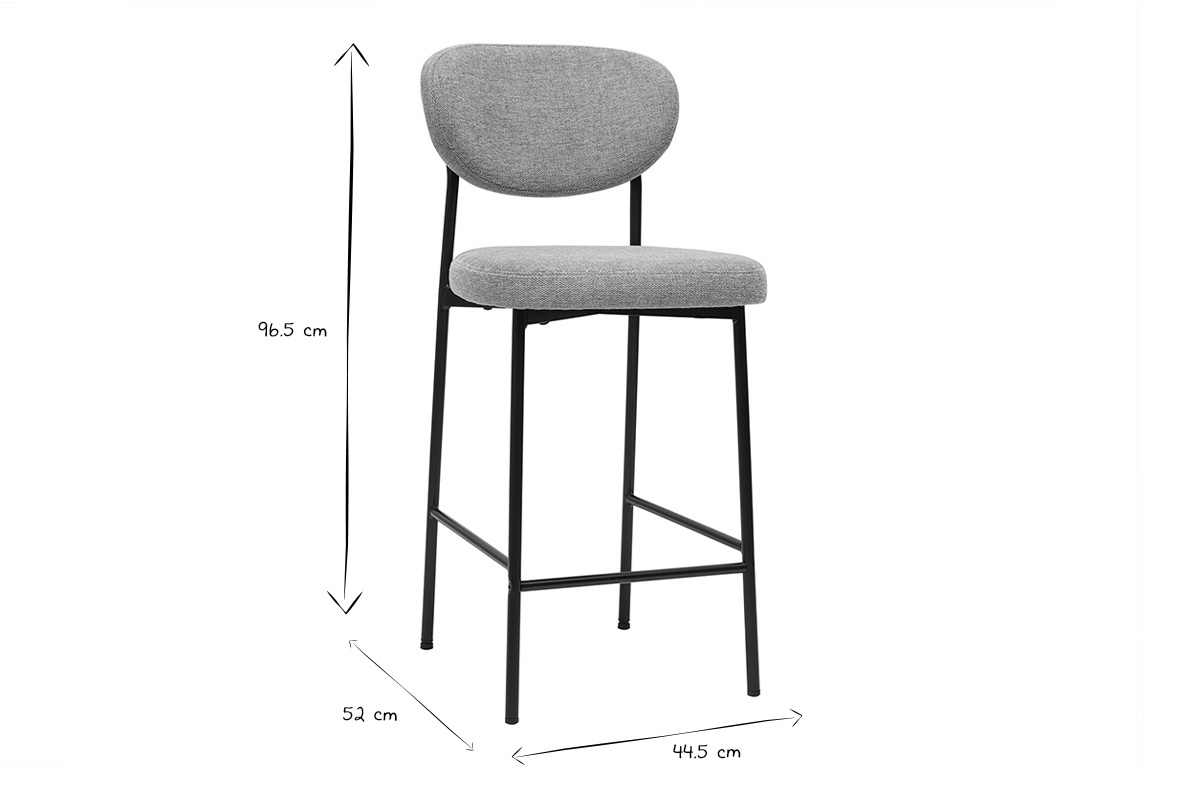 Tabourets de bar fixes en tissu effet velours textur cladon H65 cm (lot de 2) BREKA