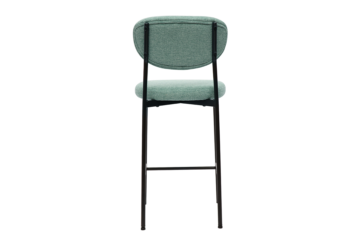 Tabourets de bar fixes en tissu effet velours textur cladon H65 cm (lot de 2) BREKA