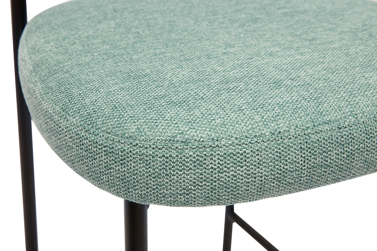 Tabourets de bar fixes en tissu effet velours textur cladon H65 cm (lot de 2) BREKA