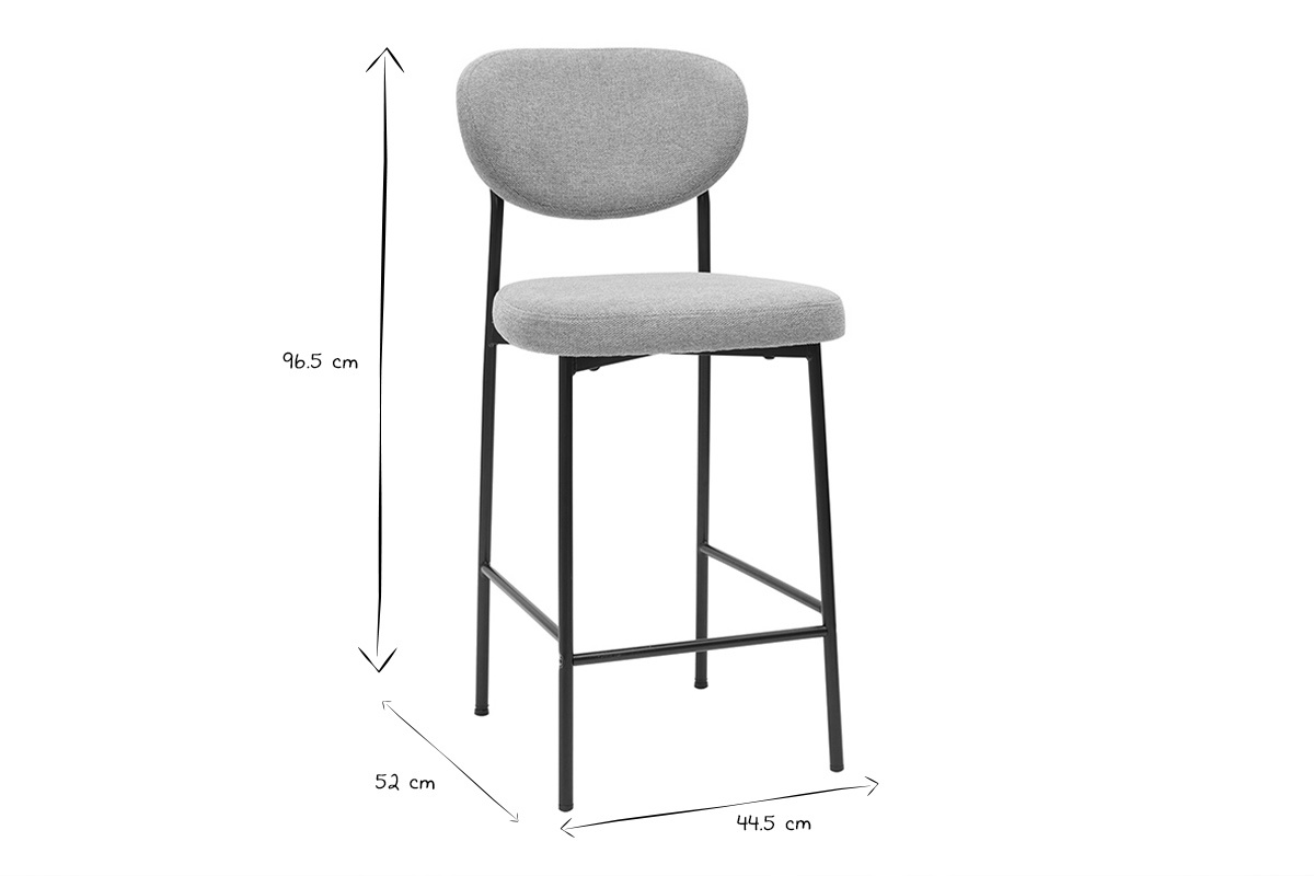Tabourets de bar fixes en tissu effet velours textur terracotta H65 cm (lot de 2) BREKA
