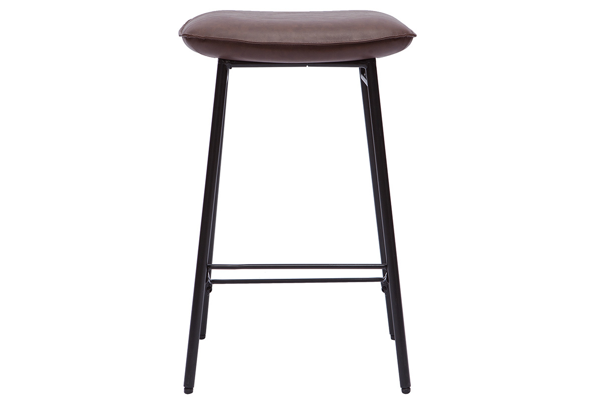 Tabourets de bar industriel marron fonc� (lot de 2) DORY