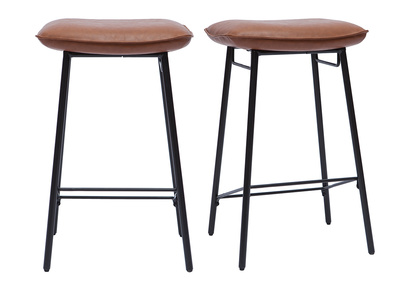 Tabourets de bar industriels marron (lot de 2) DORY