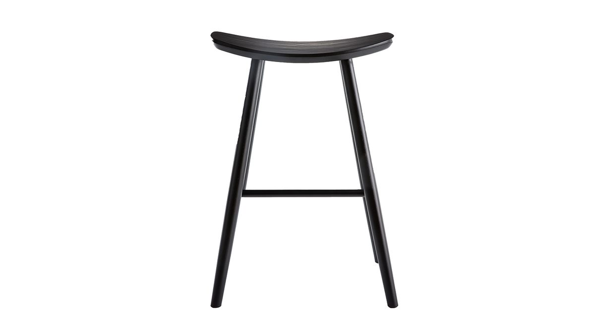 Tabourets de bar noirs H65 cm (lot de 2) DEMORY