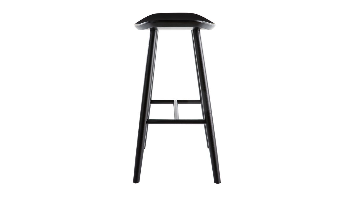 Tabourets de bar noirs H65 cm (lot de 2) DEMORY