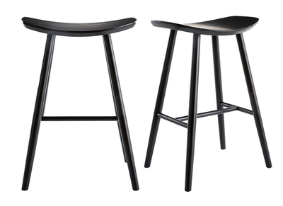 Tabourets de bar noirs H65 cm (lot de 2) DEMORY