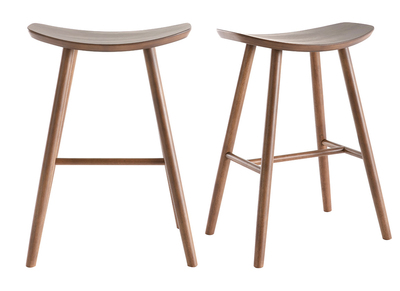 Tabourets de bar noyer H65 cm (lot de 2) DEMORY