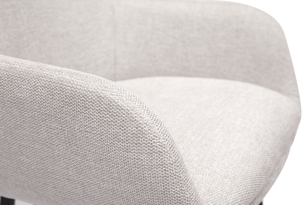 Tabourets de bar pivotants 360 en tissu effet velours textur beige et mtal H65.5 cm (lot de 2) ALESS