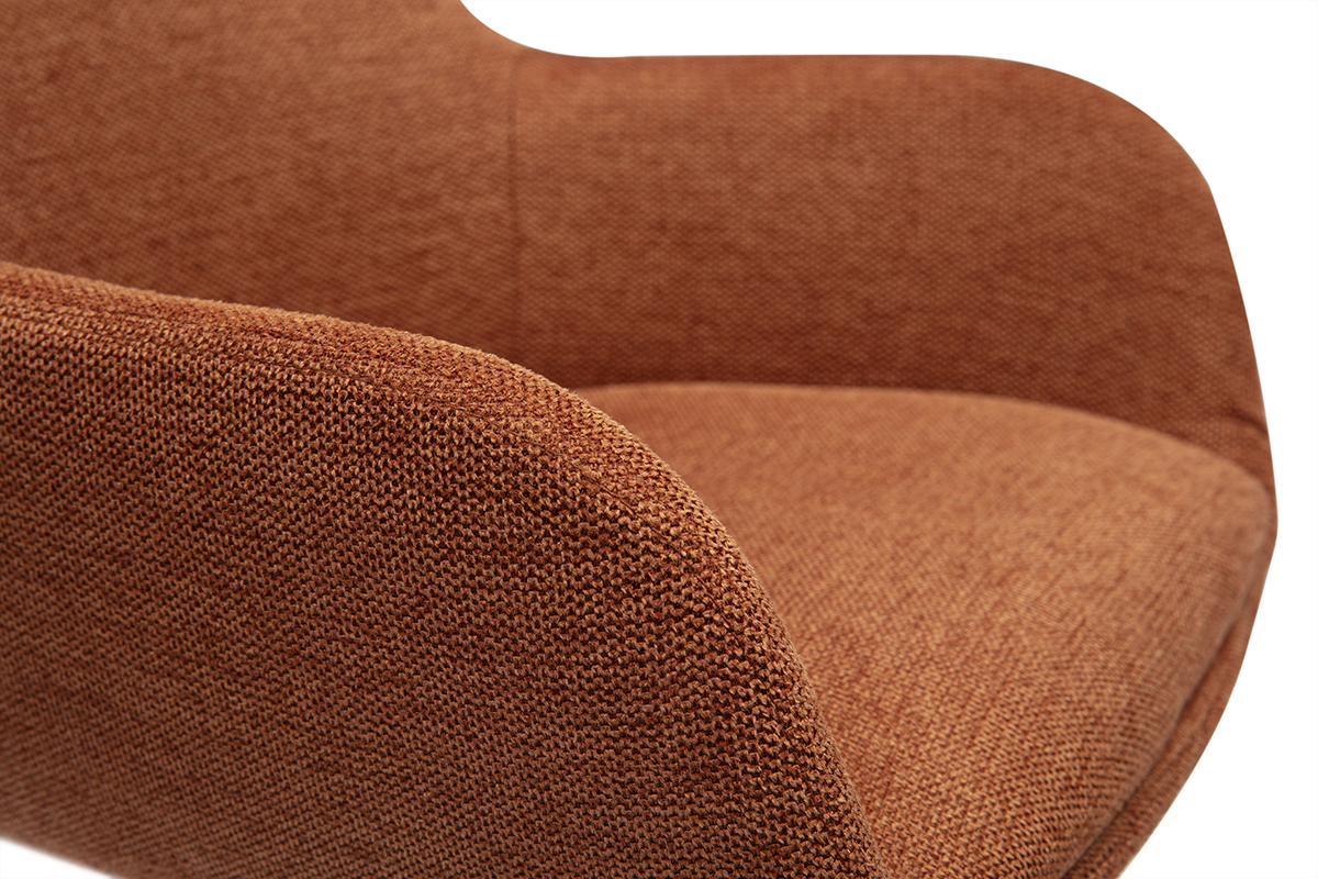 Tabourets de bar pivotants 360 en tissu effet velours textur terre brle et mtal H65.5 cm (lot de 2) ALESS