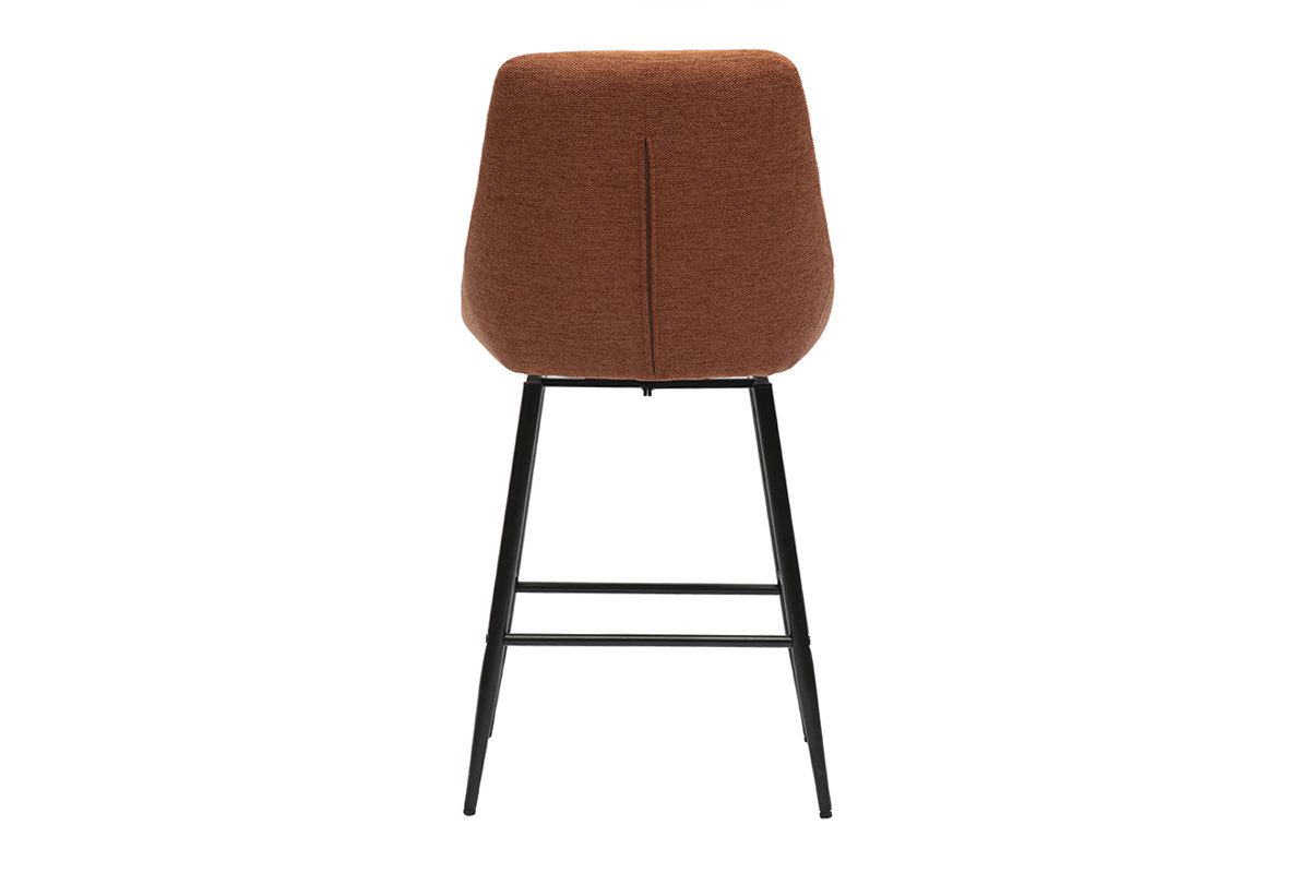 Tabourets de bar pivotants 360 en tissu effet velours textur terre brle et mtal H66 cm (lot de 2) ALESS