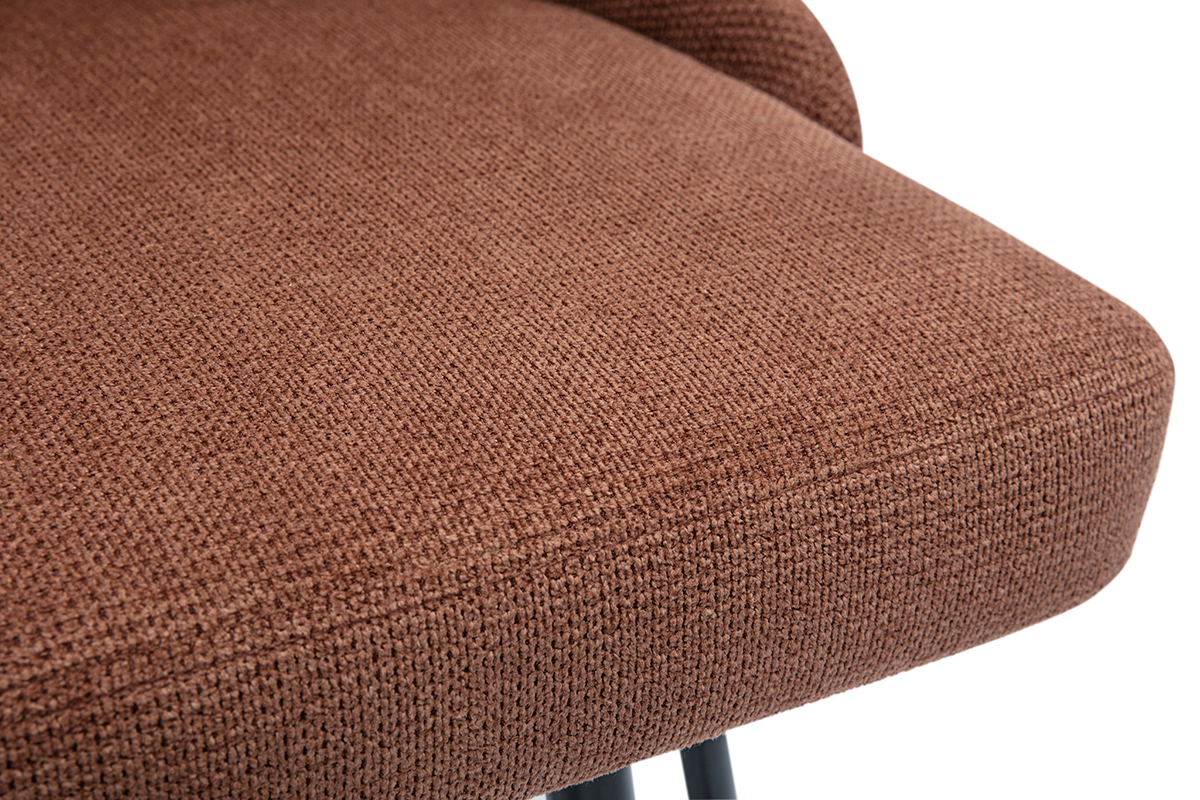 Tabourets de bar pivotants 360 en tissu effet velours textur terre brle et mtal H66 cm (lot de 2) HASTA