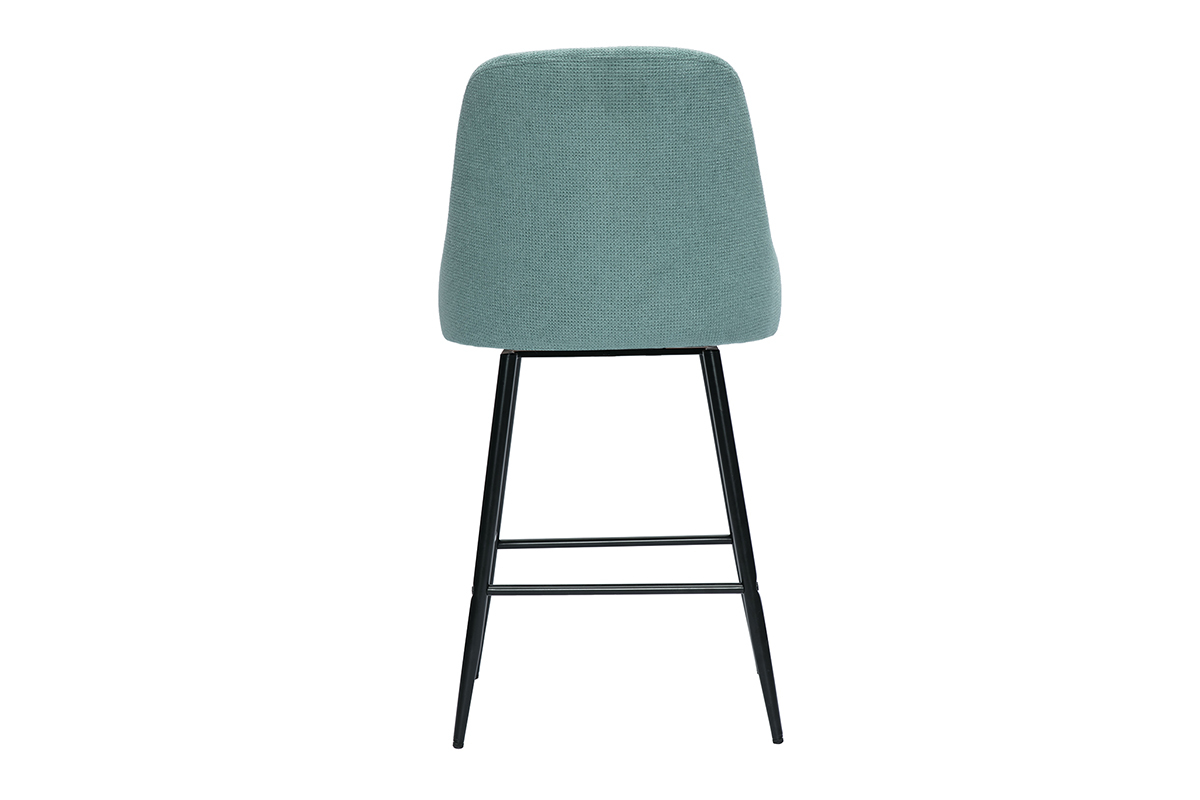 Tabourets de bar pivotants 360 en tissu effet velours textur vert cladon et mtal H66 cm (lot de 2) HASTA