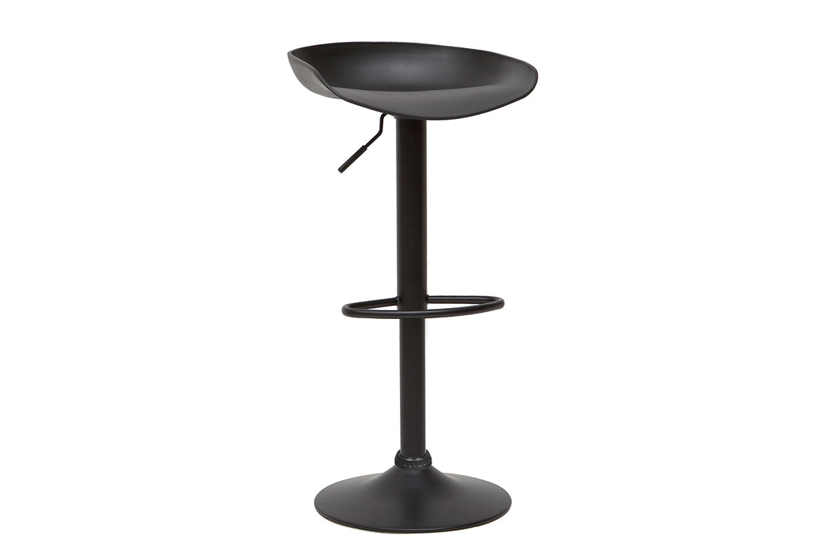 Tabourets de bar rglables design noirs  (lot de 2) PEBBLE