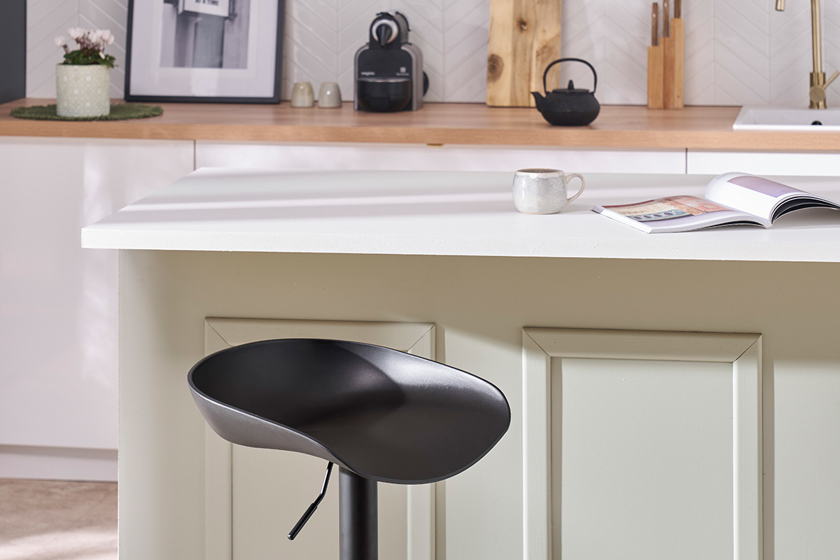 Tabourets de bar rglables design noirs  (lot de 2) PEBBLE