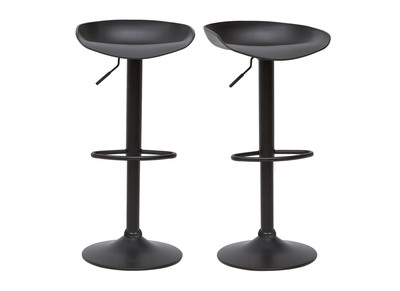 Tabourets de bar réglables design noirs H65 cm (lot de 2) PEBBLE