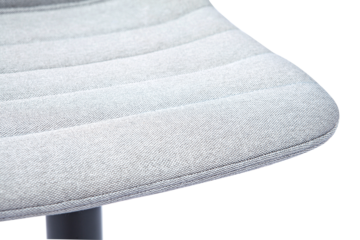 Tabourets de bar r�glables en tissu gris clair et m�tal (lot de 2) SAURY
