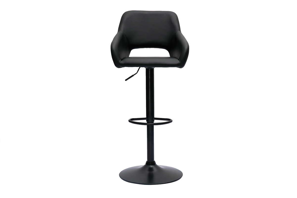 Tabourets de bar rglables noirs (lot de 2) LAURETTE