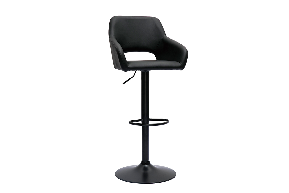 Tabourets de bar rglables noirs (lot de 2) LAURETTE
