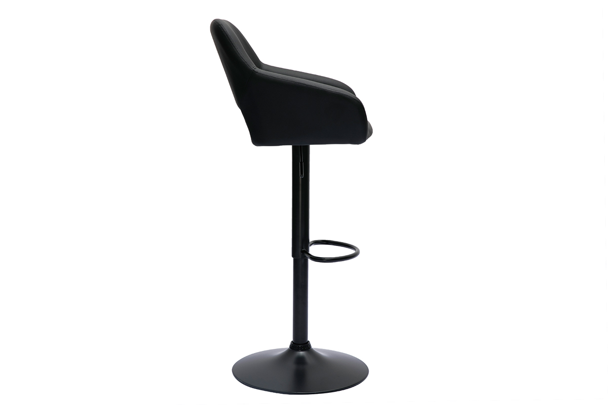 Tabourets de bar rglables noirs (lot de 2) LAURETTE