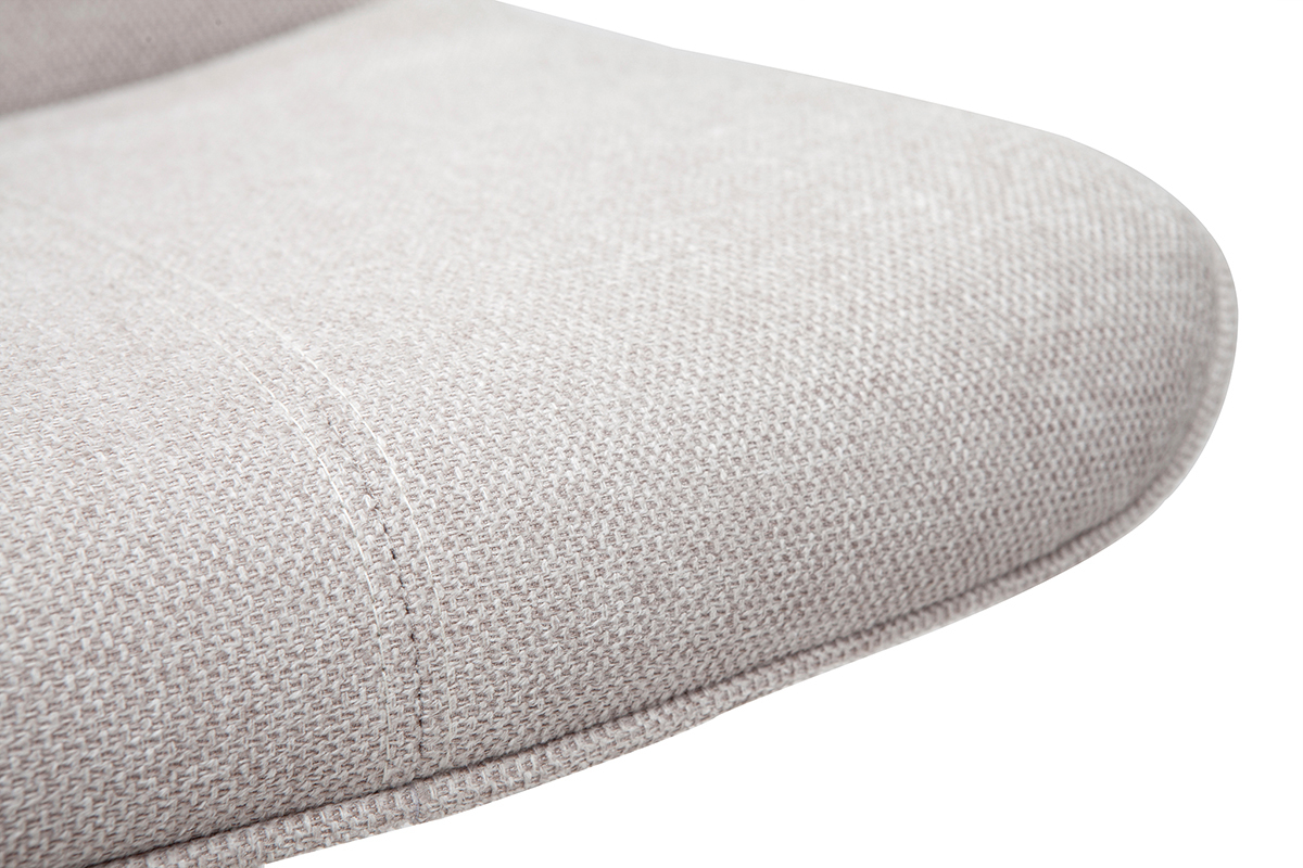 Tabourets de bar réglables pivotants 360° en tissu effet velours texturé beige et métal noir (lot de 2) BOOST