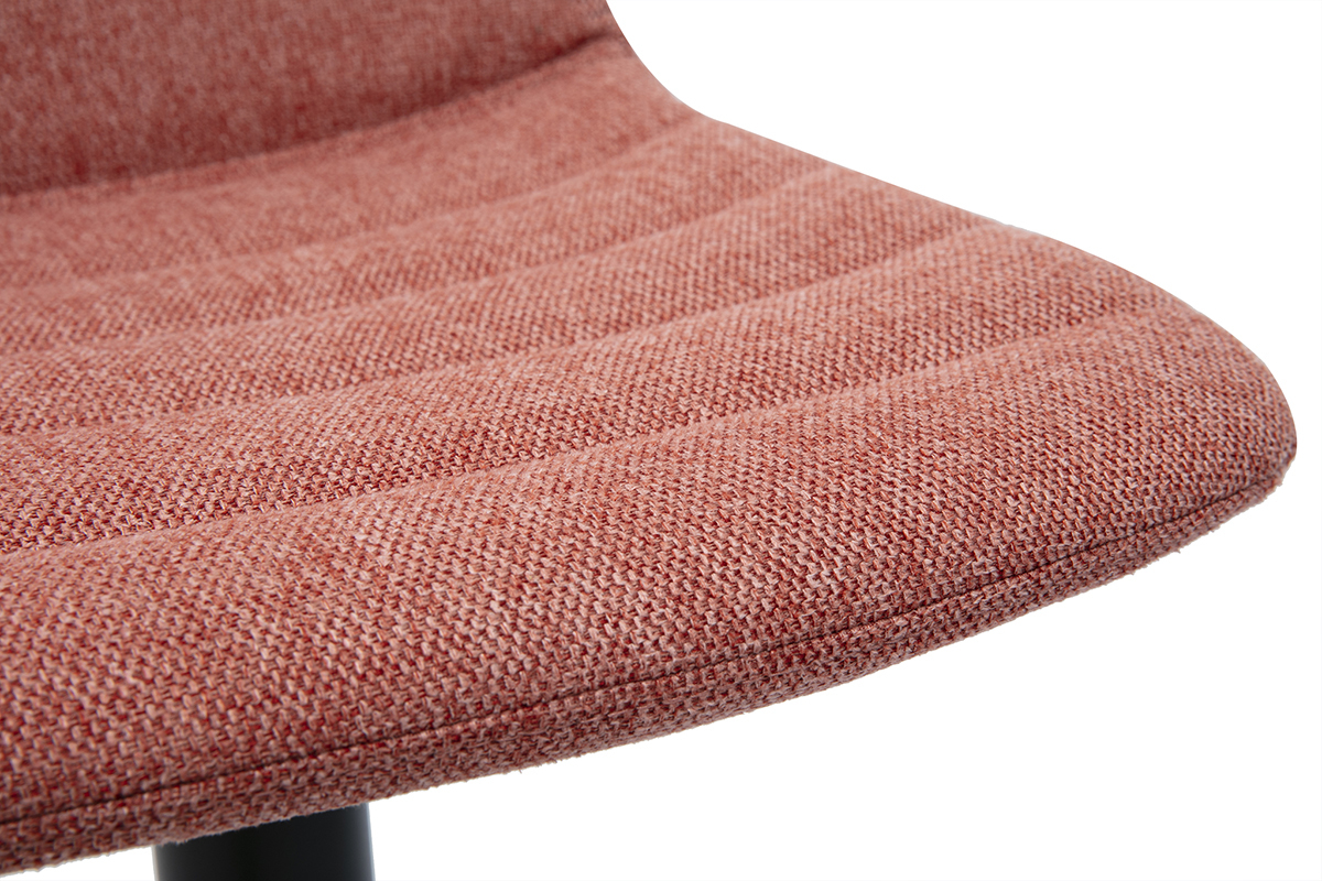 Tabourets de bar r�glables pivotants 360� en tissu effet velours textur� terracotta et m�tal (lot de 2) SAURY