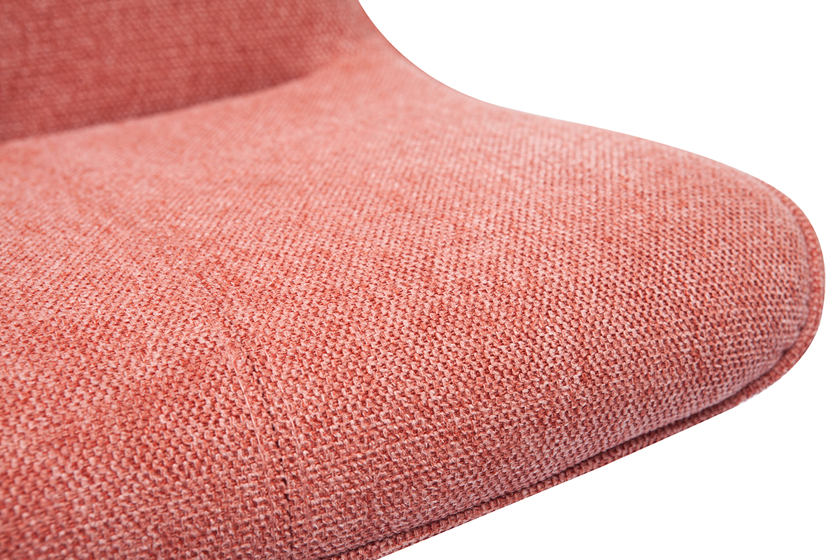 Tabourets de bar r�glables pivotants 360� en tissu effet velours textur� terracotta et m�tal noir (lot de 2) BOOST