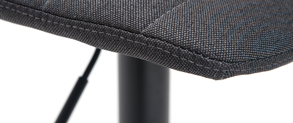 Tabourets de bar r�glables tissu et m�tal gris fonc� (lot de 2) SAURY