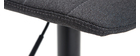 Tabourets de bar r&eacute;glables tissu et m&eacute;tal gris fonc&eacute; (lot de 2) SAURY