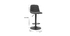 Tabourets de bar r&eacute;glables tissu et m&eacute;tal gris fonc&eacute; (lot de 2) SAURY