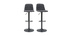 Tabourets de bar r&eacute;glables tissu et m&eacute;tal gris fonc&eacute; (lot de 2) SAURY