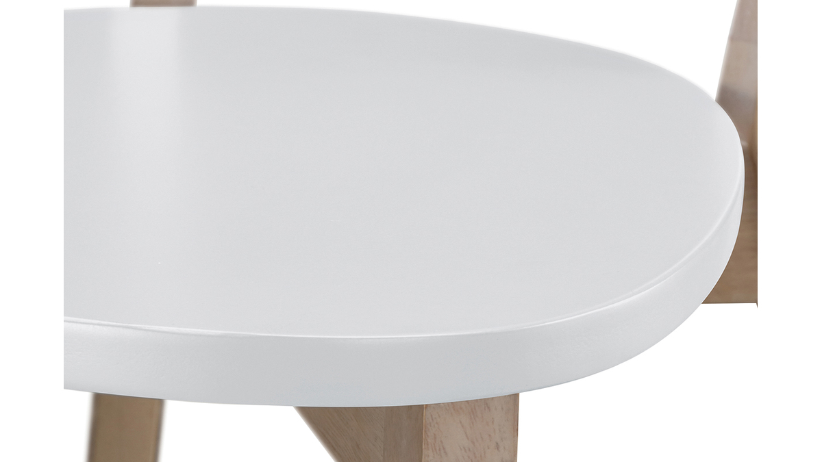 Tabourets de bar scandinaves blanc et bois H65 cm (lot de 2) LEENA