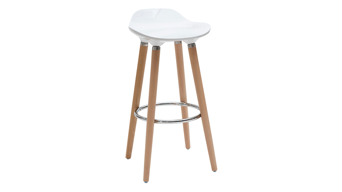 Tabourets de bar scandinaves blancs (lot de 2) GILDA