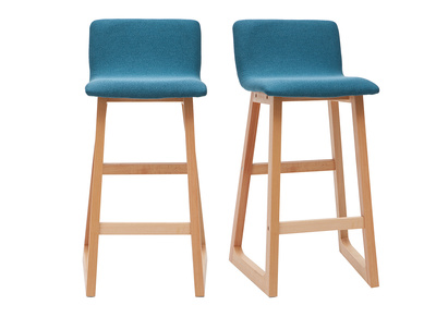 Tabourets de bar scandinaves bleu canard 65 cm (lot de 2) OSAKA