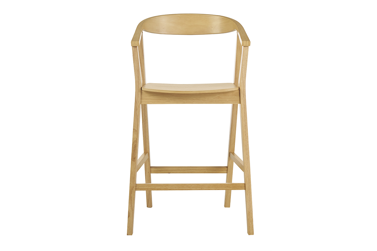 Tabourets de bar scandinaves en bois clair (lot de 2) BAHIA