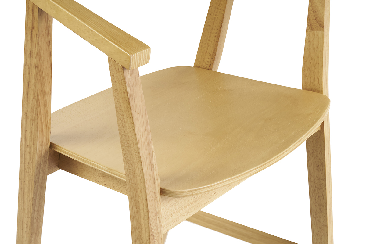 Tabourets de bar scandinaves en bois clair (lot de 2) BAHIA