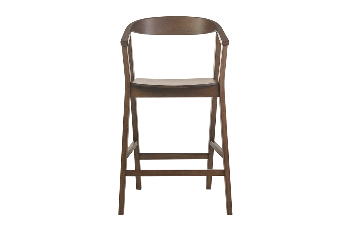Tabourets de bar scandinaves en bois fonc (lot de 2) BAHIA