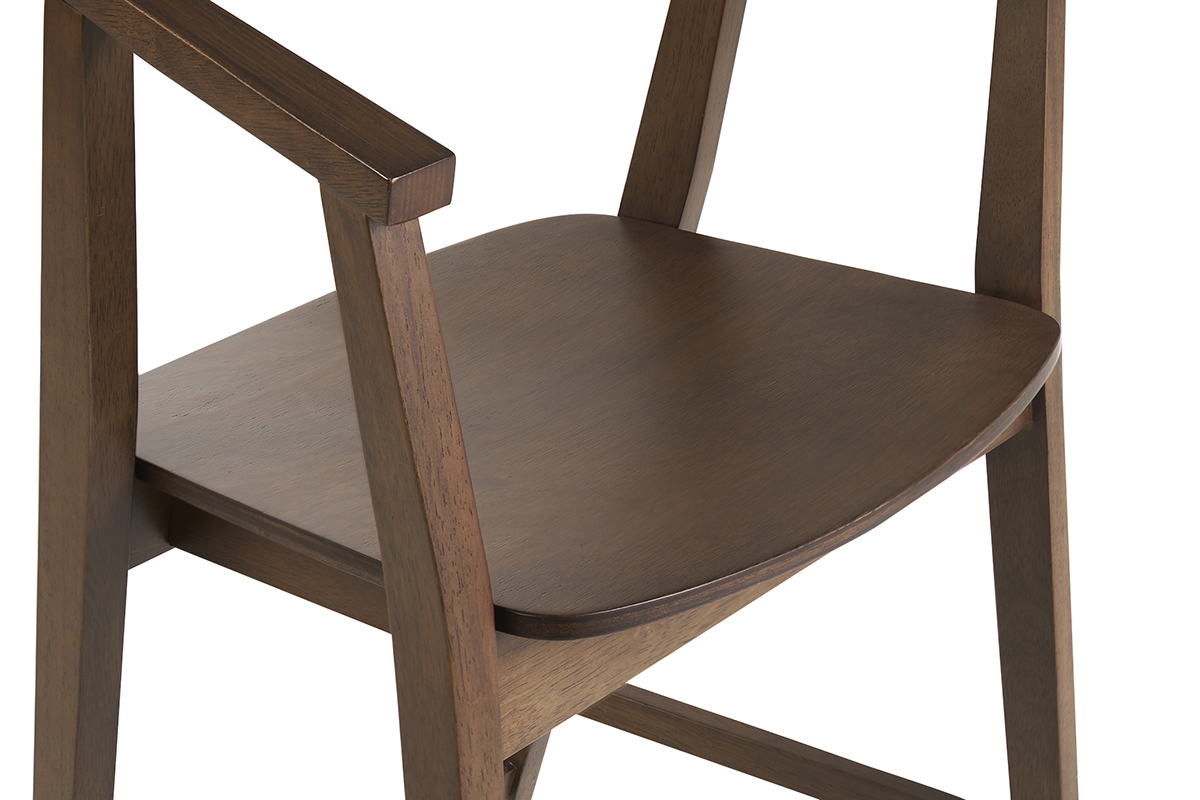 Tabourets de bar scandinaves en bois fonc� H66.5 cm (lot de 2) BAHIA