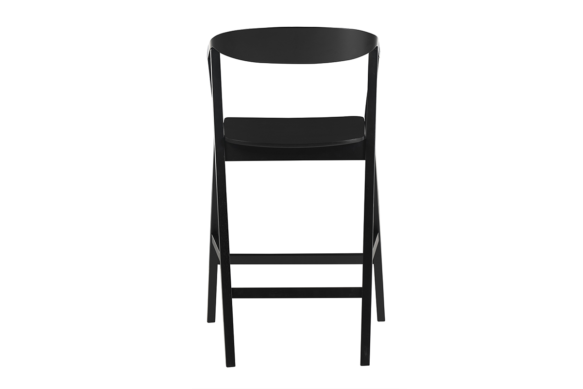 Tabourets de bar scandinaves en bois noir (lot de 2) BAHIA