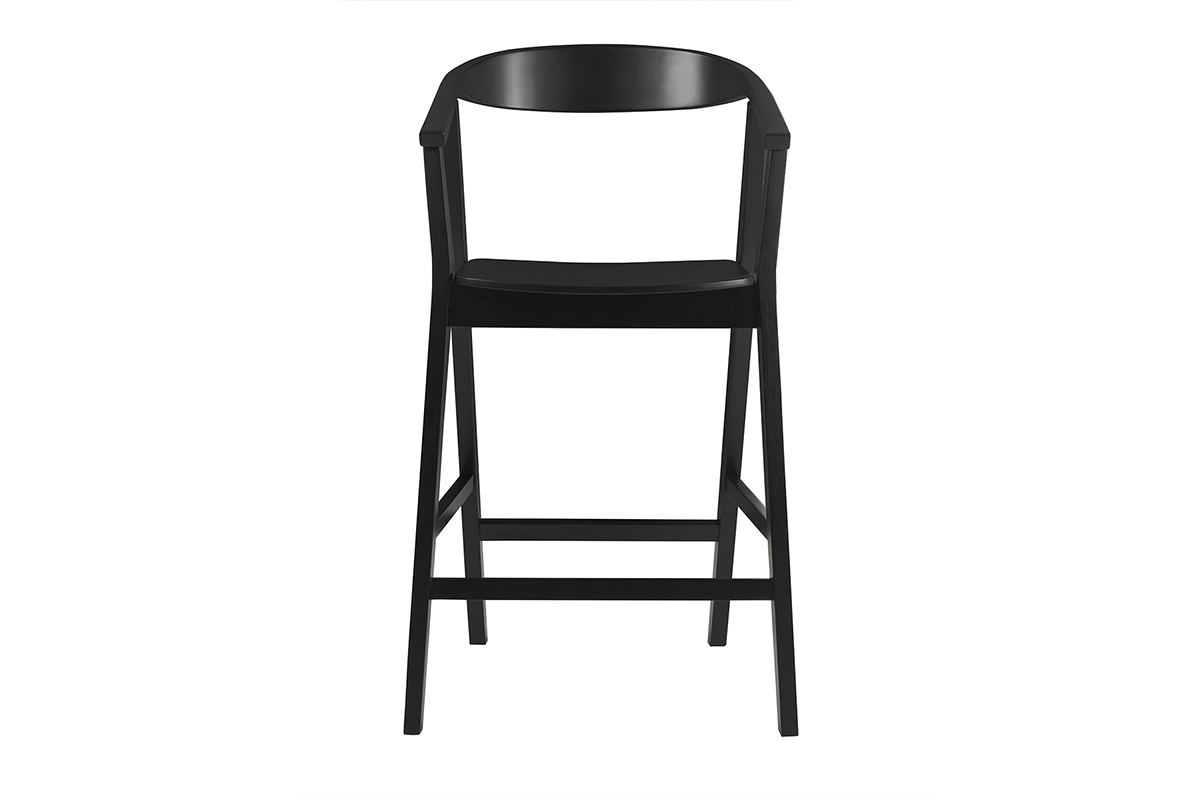 Tabourets de bar scandinaves en bois noir H66.5 cm (lot de 2) BAHIA