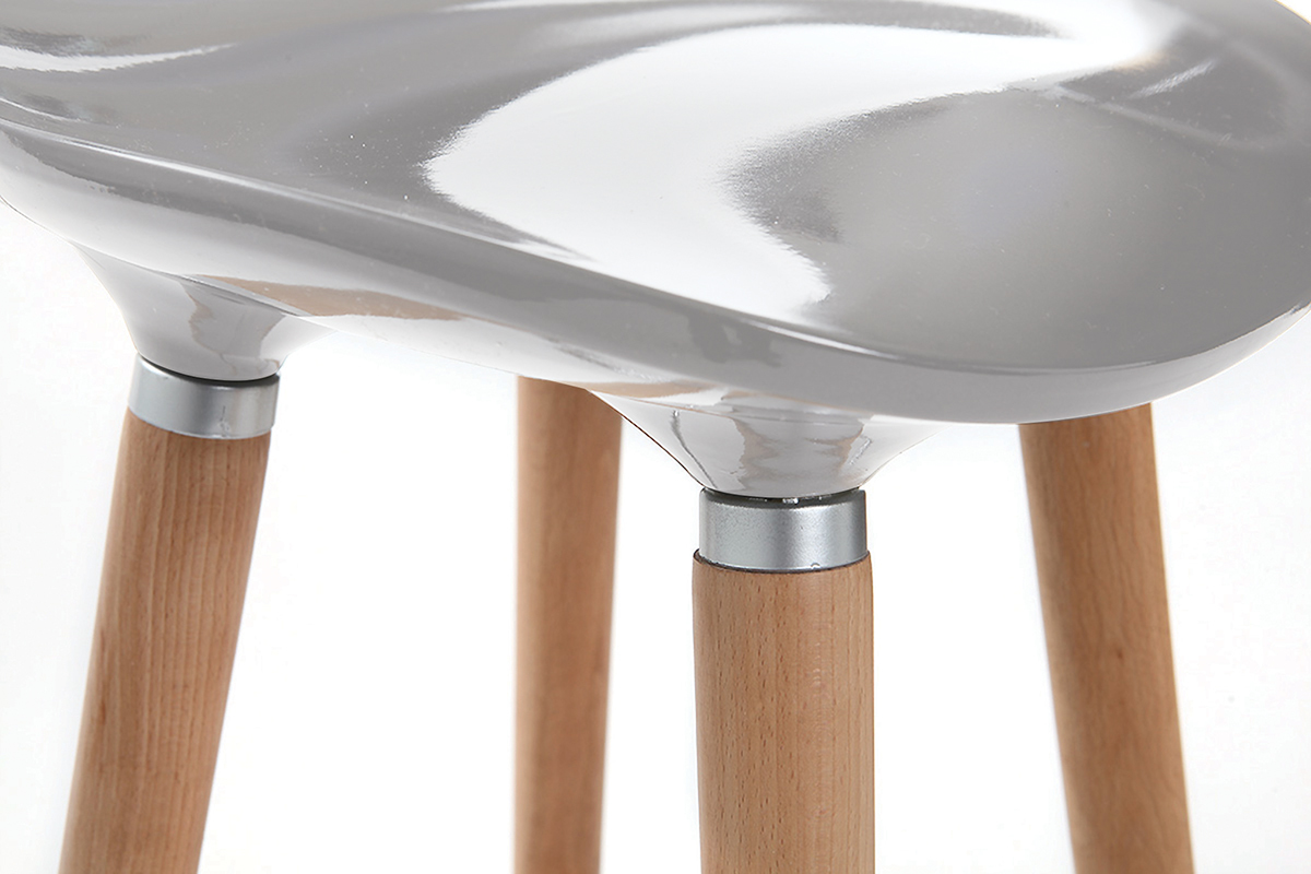 Tabourets de bar scandinaves gris (lot de 2) GILDA