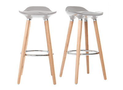 Tabourets de bar scandinaves gris (lot de 2) GILDA