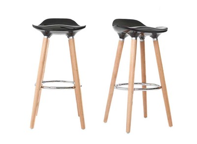 Tabourets de bar scandinaves noirs (lot de 2) GILDA