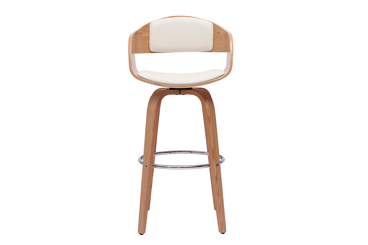 Tabourets de bar scandinaves pivotants 360° en bois clair H65 cm (lot de 2) GAO