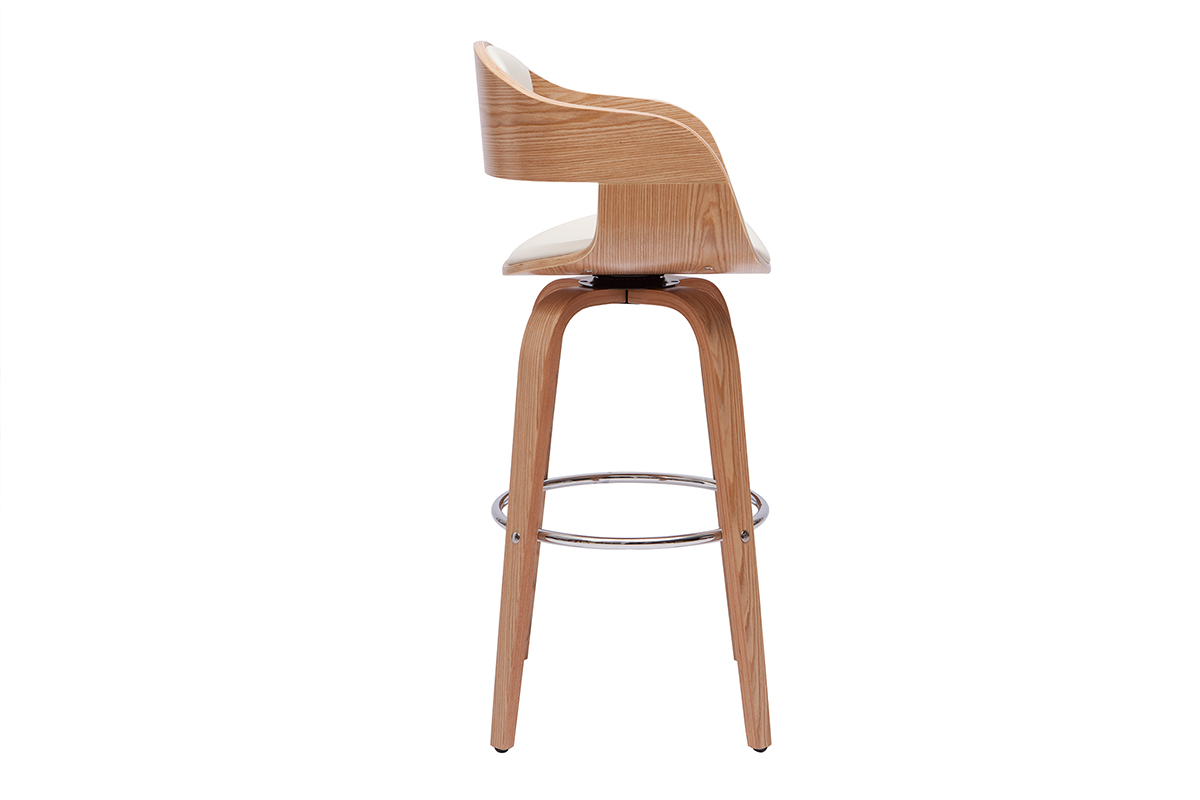 Tabourets de bar scandinaves pivotants 360° en bois clair H65 cm (lot de 2) GAO
